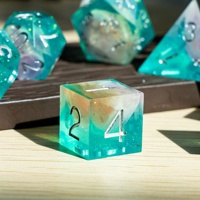 Pour Logo personnalisable RPG Donjons Dragons Jeu de dés en résine polyédrique avec bord tranchant Couleurs mélangées 7 pièces Taille régulière