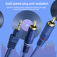 Baru Kabel Audio AV Berlapis Emas 1 Ke 2 Dc 3.5 Mm Colokan Ke Aux 2 RCA Lotus Kabel TV Kabel Video untuk Pemutar MP3/MP4, Komputer, Ponsel