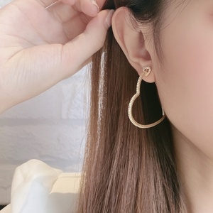 Fashion Jewelry Eco-friendly Copper Gold Plated Micro Pave Zircon High Quality Dainty Non Tarnish Big Heart Shape Hoop Earring - Product Image 3