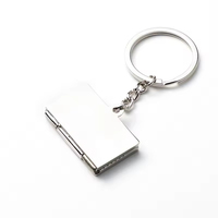 Porte-clés mini-ordinateur portable 3D en alliage avec logo personnalisé, clavier pliable, écran LCD, cadeau en métal, vente en gros, mode vintage
