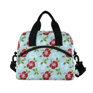 Hawaiian Hibiscus Flower Reusable Insulated <b>Lunch</b> <b>Bag</b> Custom Print Logo Aloha Beach Insulated Cooler <b>Lunch</b> <b>Tote</b> for Women - Product Image 2