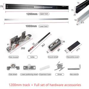 Quincaillerie magique pour salon, système de poulie invisible sans cadre, piste cachée, porte fantôme coulissante pour salle de bain - Product Image 4