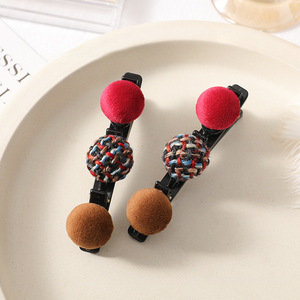 Ball Braided Hair Clip 10 Cm Plastic Resin Yarn Women Daily Use Side Clip Hair Accessory - Product Image 4