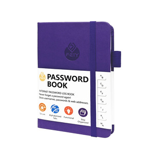 Carnet de mots de passe A6 personnalisé, carnet d'adresses et de téléphones, organiseur de contacts en cuir PU, journal avec logo - Product Image 2