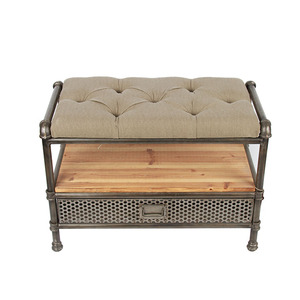 Sala de montaje de <span class=keywords><strong>Barcelona</strong></span>, <span class=keywords><strong>Banco</strong></span> de jardín de muebles de salón con acento de hierro forjado antiguo Otomano - Product Image 3