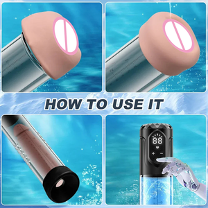 Kit d'entraînement électrique pour la masturbation masculine, pompe à vide pour l'agrandissement du pénis, pompe pour la dysfonction érectile avec anneau pénien - Product Image 6