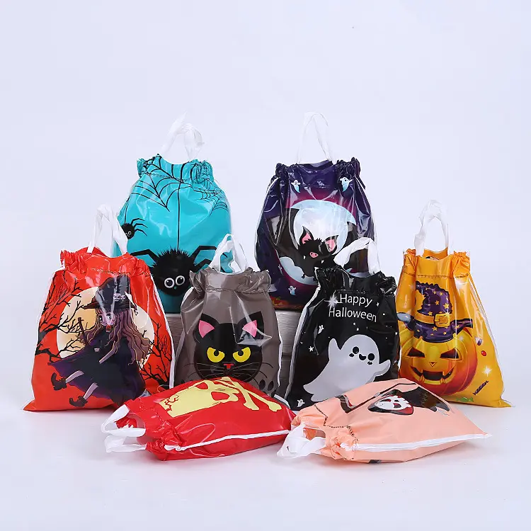 50Pcs Mix Ontwerp Halloween Gift Bag Truc Of Behandelen Decoratie Voor Pompoen Gift Candy Bag Voor Halloween Decoratie