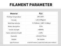 Filament PLA 1,75 mm, consommables en plastique, matériau pour stylo 3D, filament PLA 5 m/rouleau