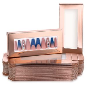 Nhà Máy Bán Hàng Trực Tiếp Biểu Tượng Tùy Chỉnh Sang Trọng Dài Rỗng Báo Chí Giả Trên Móng Tay Bao Bì Hộp Giấy - Product Image 1