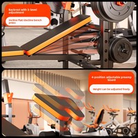 Yulong Banc de musculation en acier et banc de musculation pliable avec fonctions de tirage vertical, d'agrandissement et de soufflet – Ensemble d'haltères pour salle de sport à domicile