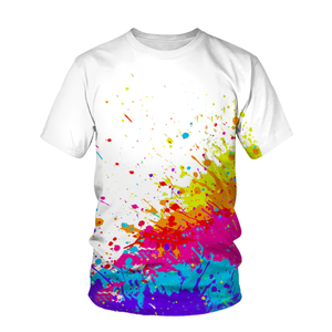 Maglietta estiva a maniche corte da <span class=keywords><strong>uomo</strong></span> girocollo ampia Graffiti Painting 3D stampa digitale t-Shirt a trasferimento termico - Product Image 5