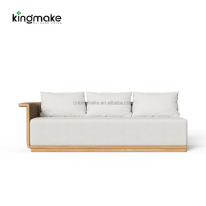 Ensemble de canapés de jardin modernes de luxe, canapés d'extérieur pour hôtel, canapé en bois en forme de L, meubles de patio en teck, ensemble de meubles d'extérieur imperméables - Product Image 4