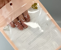 Sachet plat personnalisé rose à fermeture éclair, scellé sur 3 côtés, pour boucles d'oreilles, bracelets, bijoux, accessoires de beauté et outils