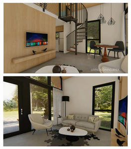 בקתת עץ קיטות מסגרת עץ בית פרפטרי טרומי בית המשולש עם חדר אמבטיה מטבח - Product Image 6