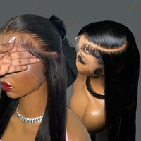 Wig Vietnam Bone Straight C Part SDD Super Double Drawn Raw Wear and Go Pre Cut HD Glueless Lace Front Wig Rambut Asli dari Vendor