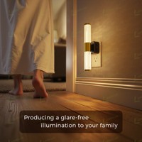 Applique murale rotative LOHAS, style veilleuse LED, barre lumineuse de coiffeuse, capteur crépusculaire, lampe de chevet, veilleuse pour chambre à coucher, couloir