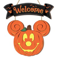 Halloween souris citrouille décorations bienvenue panneau suspendu pour porte d'entrée porte en bois cintre ornements pour maison fenêtre mur décor