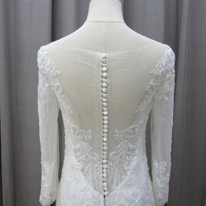 Jancember MZ0019 elegante encaje tul tela sirena vestidos de novia con sobrefalda - Product Image 6