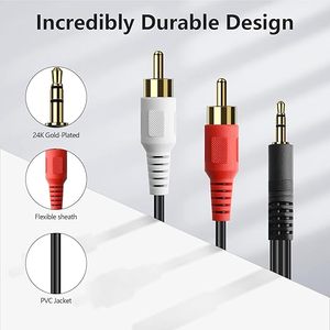 Dajiang <span class=keywords><strong>สาย</strong></span>สัญญาณเสียงแบบโคแอกเซียล RCA ปรับแต่งได้สายแจ็คตัวผู้ไปยังตัวผู้ขนาด3.5มม. สำหรับสมาร์ทโฟน MP3เครื่องขยายสัญญาณทีวีดีวีดี - Product Image 2