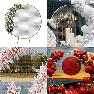 NEW Round Metal Wedding <strong>Arch</strong> With Mesh <strong>Circle</strong> <strong>Balloon</strong> <strong>Arch</strong> Stand for Outdoor Party Backdrop Decoration Graduation Baby Shower - Product Image 2