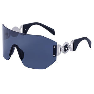 Lunettes de soleil sport Y2K à grande monture, protection UV400, verres PC coupe-vent, unisexe, pour le cyclisme, style européen et américain - Product Image 1