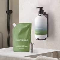 Distributeur de gel douche mural pour salle de bain d'hôtel, en PLA PBAT compostable, 500 ml, avec verrouillage magnétique, articles de luxe