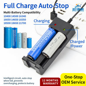 <span class=keywords><strong>Chargeur</strong></span> double fente 18650 compatible avec les batteries au lithium multi-types Arrêt automatique Charge complète Alimentation USB portable - Product Image 3