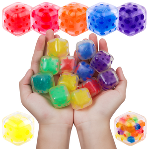 Decompression Squeeze Toy Fidget Sensory Mesh Ball Water <b>Bead</b> Squishy Balls Squeeze Cube Water <b>Beads</b> Ball for Kids - Product Image 2