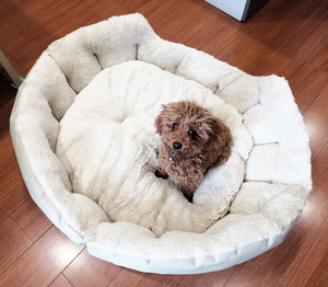 Cama de felpa suave y lavable para mascotas, de algodón, forma de polígono, para perros grandes - Product Image 2