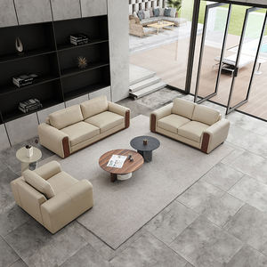 طقم أرائك جلدية لغرفة المعيشة بتصميم حديث مع تخفيضات كبيرة من المصنع أريكة جلدية مكونة من 2 أو 3 مقاعد - Product Image 1