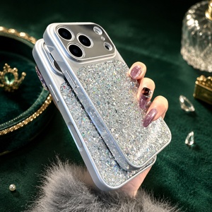 เคสโทรศัพท์หรูหราแบบ PC ประดับกลิตเตอร์กันกระแทกพร้อมสายคล้องสำหรับ iPhone - Product Image 5