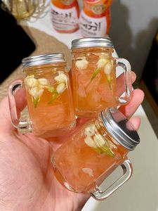Bouteille en verre pour boissons, mini 40 ml, pour café concentré, <span class=keywords><strong>confiture</strong></span>, emballage individuel, pot à noix, pot Mason, tasse avec poignée - Product Image 2