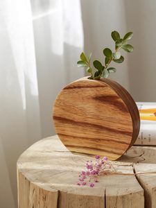 Florero de madera 202405, jarrón de madera hecho a mano artístico a prueba de fugas, capaz de insertar flores para mesa de centro decorativa - Product Image 5
