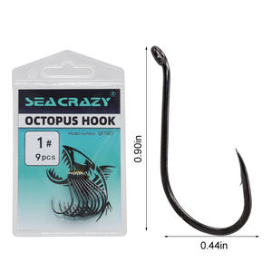 12 #-10/0高品质章鱼钩，带刺钩环钓鱼钩，用于在溪流和渔具中钓鱼 - Product Image 6