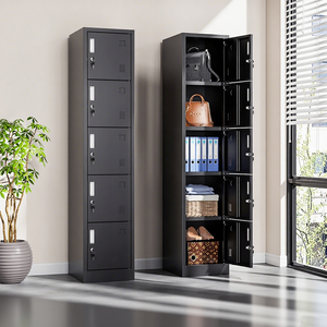 Casier vestiaire individuel en acier à 2 portes pour personnel, armoire de rangement métallique pour vêtements de sport et employés - Product Image 4