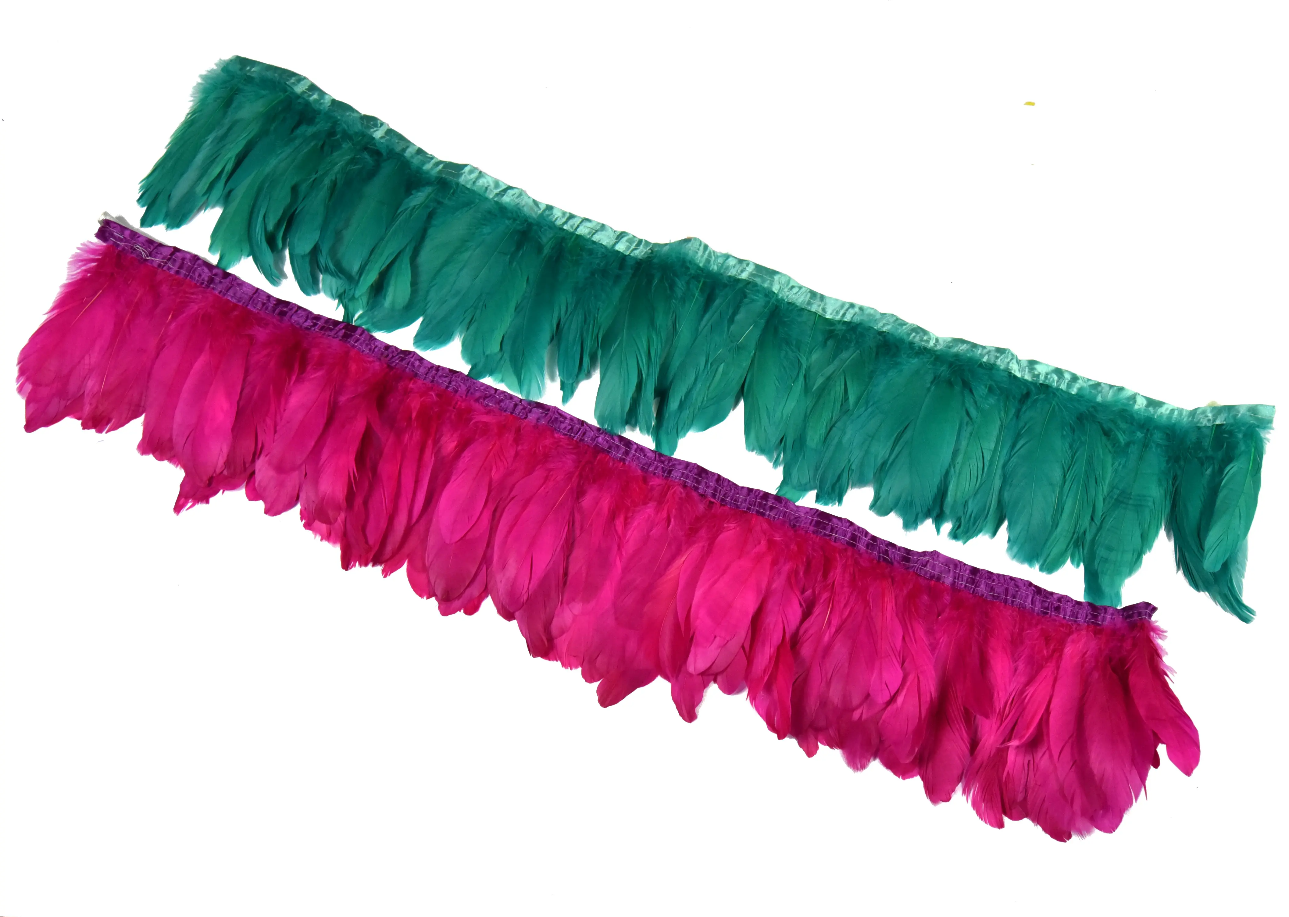 Hs Carnaval Blauwe Decoratie Hot Sale Geverfd Diverse Kleuren Veren Franje Gans Trim Voor Diy Ambachten Kostuum