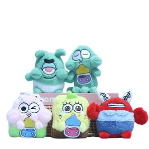 Vendita all'ingrosso 8-15CM licenza SpongeBobed quadrato Patricked Star Anime Figure di peluche portachiavi ciondolo per bambini giocattoli animale bambola con - Product Image 1