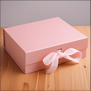 Hộp quà tặng giấy tái chế có thể tùy chỉnh logo, nắp đóng từ tính, có thể gấp gọn, hộp giấy màu hồng in logo riêng của bạn - Product Image 4