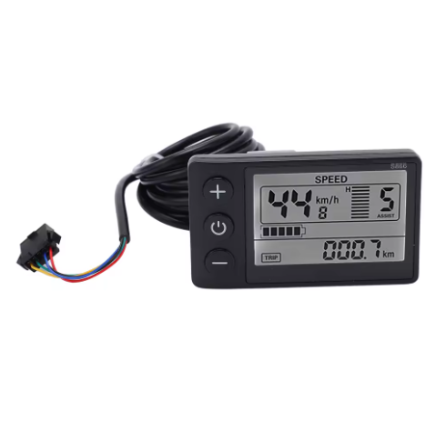 Electric Display LCD Meter 24V 36V 48V Electric Scooter Control Panel with SM Plug Electric Bike LCD Display Meter