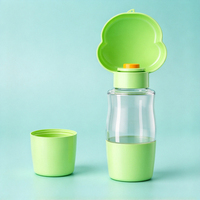 Bouteille d'eau anti-ail pour chien, gamelle de voyage portable 2-en-1 pour chiot, distributeur d'eau et de nourriture pour animaux de compagnie
