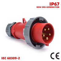 Prise et fiche industrielles étanches IP67 5 broches 16A 380V pour générateur CE