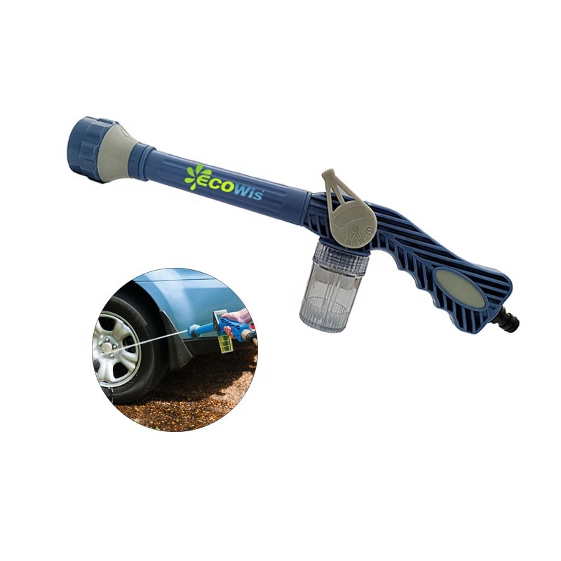 Long Handle Adjustable 8 Patterns Hose End Soap Disprense Jet Washing Gun Cannon Auto Cleaning Sprayer