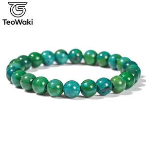 TeoWaki Gelang Elastis Manik-manik Batu Alam Bulat Pilihan Warna Beragam Perhiasan Fashion Harian Dapat Ditumpuk Hadiah Terbaik Liburan 19cm - Product Image 4
