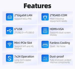 Mini PC sans ventilateur HelorPC, <span class=keywords><strong>Intel</strong></span> <span class=keywords><strong>Core</strong></span> I3 I5, double RJ45 Gigabit LAN, double RS232 RS485 COM, PC industriel Linux, ordinateur de bureau - Product Image 2