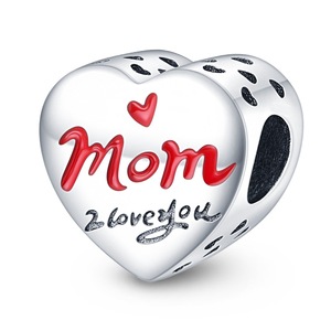 Colgante en forma de corazón para madres, hecho de latón blanco, regalo para el Día de la Madre, regalo de joyería para mujeres - Product Image 2