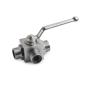 KHB3K-M52x2 บอลวาล์วแรงดันสูง เหล็กคาร์บอน เกลียวภายนอก วาล์วไฮดรอลิกสามทาง PN315 - Product Image 2