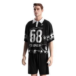 เสื้อโปโลปักลายวินเทจ สปอร์ต ระบายอากาศดี คอปก แขนสั้น สไตล์อเมริกันเรโทร สำหรับผู้ชาย - Product Image 2