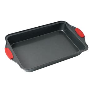 Moule à brownies et à gâteaux rectangulaire en acier au carbone antiadhésif et non toxique avec poignée en silicone, compatible lave-vaisselle, écologique - Product Image 1