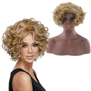 New Arrivals Ready to ship Pelucas sinteticas de fibra natural Kinky curly Synthetic wigs for black women
