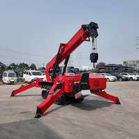 Grue araignée télécommandée de 5 tonnes, petite grue araignée hydraulique avec flèche articulée pour la construction extérieure et le levage